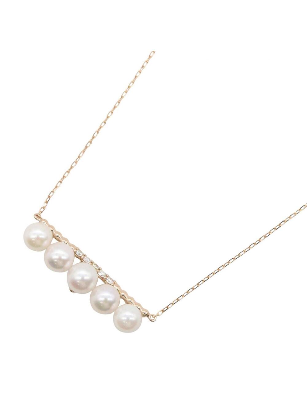 Jewelry Pearl Diamond Necklace 18Kpg #368777J58B